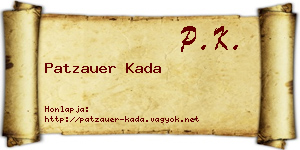 Patzauer Kada névjegykártya